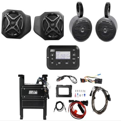 SSV Works Receiver+6.5" Speakers for 2018 Polaris Ranger XP1000+Tower Speakers