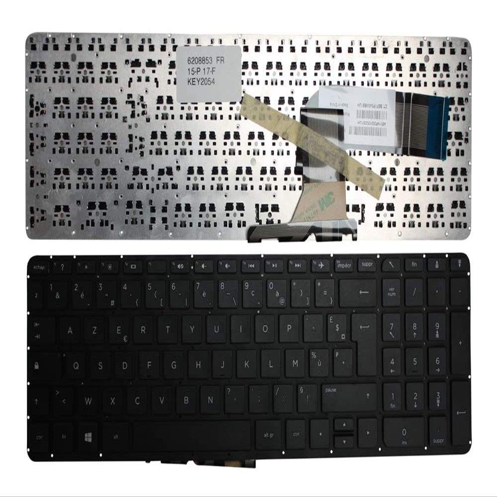 Power4Laptops French Layout Black Replacement Laptop Keyboard Compatible with HP Pavilion 15-p290nd