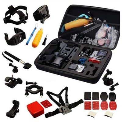 Navitech 30 in 1 Action Camera Accessory Combo Kit EVA Case Compatible with JEEMAK 4K Camera 16MP Action Camera