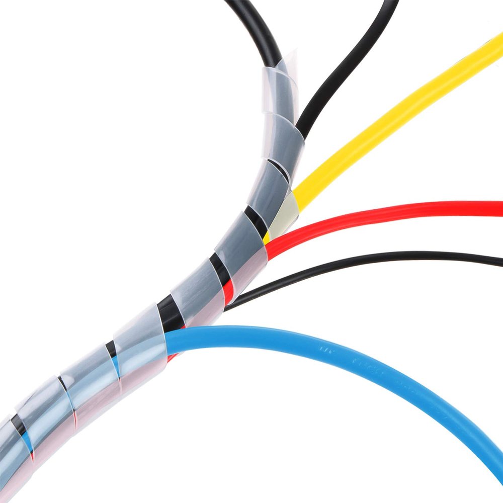 20Ft XHF 1/2" Clear Spiral Cable Wrap 12mm(Wrapping Range:9mm-65mm) Cord for Computer Electrical Wire Organizer Sleeve Hose RoHS
