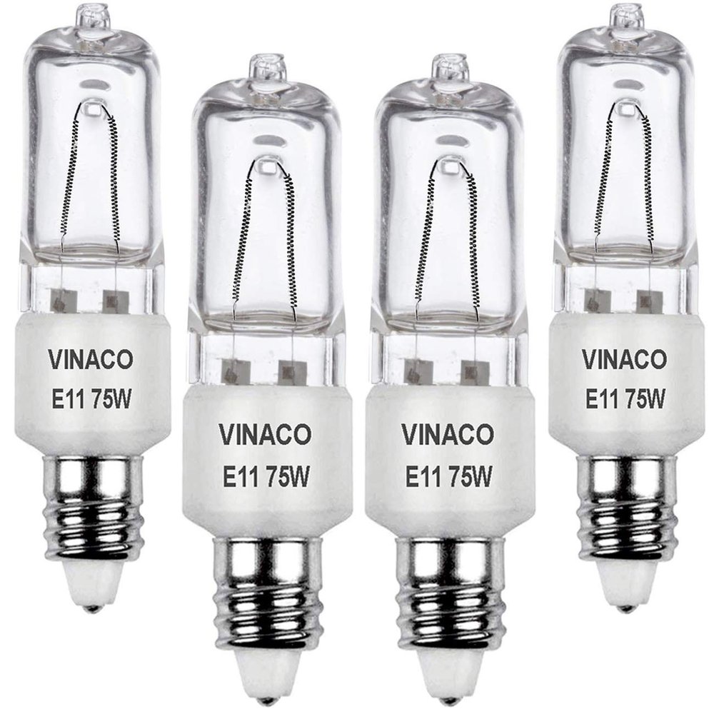 Vinaco JDE11 Halogen Bulbs, 75W 120V, Dimmable Warm White 2700K, 4-Pack