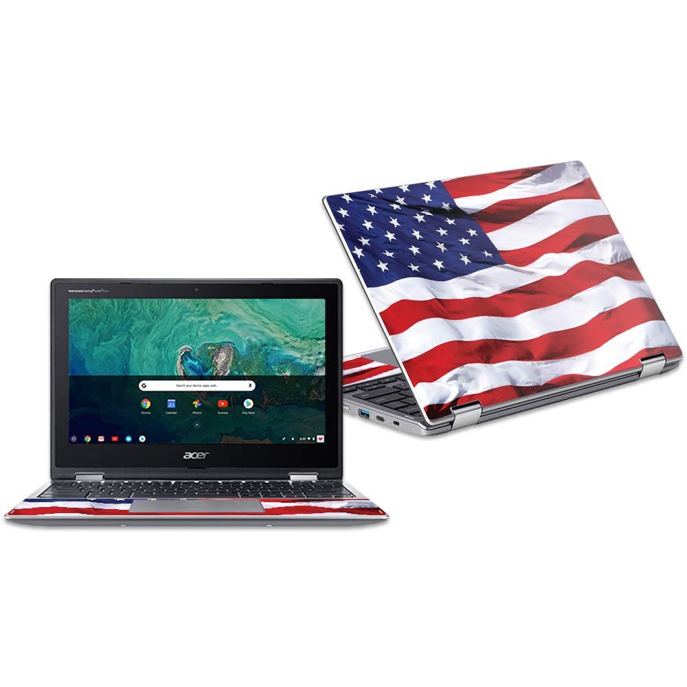 MightySkins Skin Compatible with Acer Chromebook Spin 11" CP311 - American Flag | Protective, Durable, and Unique Vinyl Decal wrap Cover | Easy to Apply, Remove, and Change Styles | Made in The USA