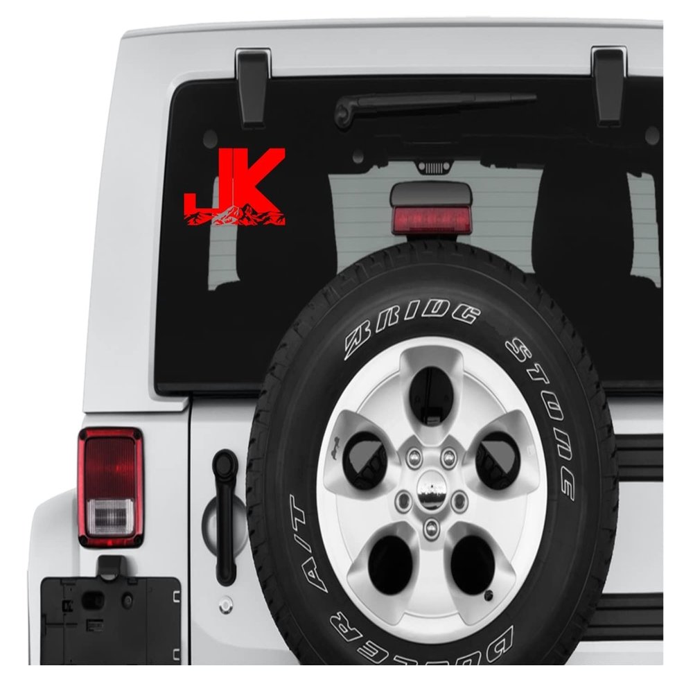 Red 6.3in. JK Mountains 2-Pack Decal Vinyl Sticker Graphics|UR Impressions|for Wrangler 4x4 Unlimited Sahara Rubicon Moab Overland SUV Walls Windows|RED|6.3 X 3.7 inch|URI687-R