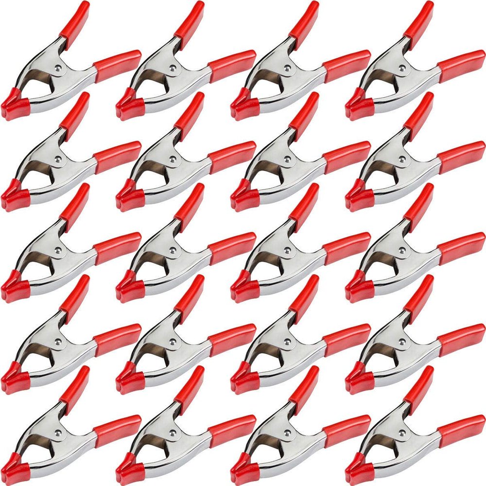 yan 20 pcs. 2" Inch Spring Metal Clamps Wholesale Bulk - Red