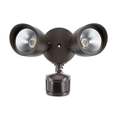 ELEGANT Elitco Lighting Aegis 20W 5000K LED Aluminum Framed Security Light in Brown
