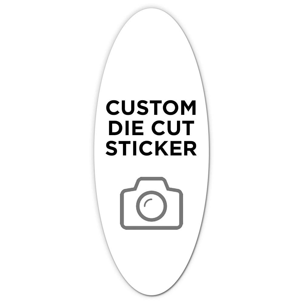 100 Oval Custom Die Cut Stickers 2" x 5" for Laptops, Windows, Cell Phones, Cars. Upload Your own Image, Logo, or Design