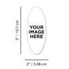 100 Oval Custom Die Cut Stickers 2" x 5" for Laptops, Windows, Cell Phones, Cars. Upload Your own Image, Logo, or Design view 2
