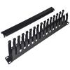 LINK Metal Cable Rail Panel for Cage Cabinets, Rack 19 Inch, 483 x 42 x 70 mm, Black view 1