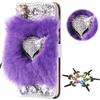 STENES Bling Case Compatible with iPod Touch 6 - Stylish - 3D Handmade Luxury Fox Magnetic Wallet Credit Card Slots Fold Stand Leather Cover Compatible with iPod Touch 5/6 - Purple view 2