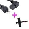 6 foot Right Angle Computer or tv HIGH GRADE AC Power Cord - This powers items that take this style of cord. hubs switch switches pc power supply printer laser 3 Prong 6Ft Ac Power Cord Cable Plug for view 1