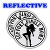 Reflective Support Single Moms Hard Hat Decals | Mechanic Toolbox Laborer Construction Trucker Foreman Scaffold Stripper Dancer Sexy Babe Girl | Funny Motorcycle Welding Helmet Decals 2" x 2" view 1
