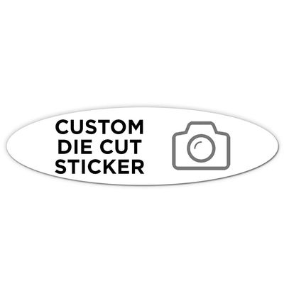 10 Oval Custom Die Cut Stickers 7" x 2" for Laptops, Windows, Cell Phones, Cars. Upload Your own Image, Logo, or Design