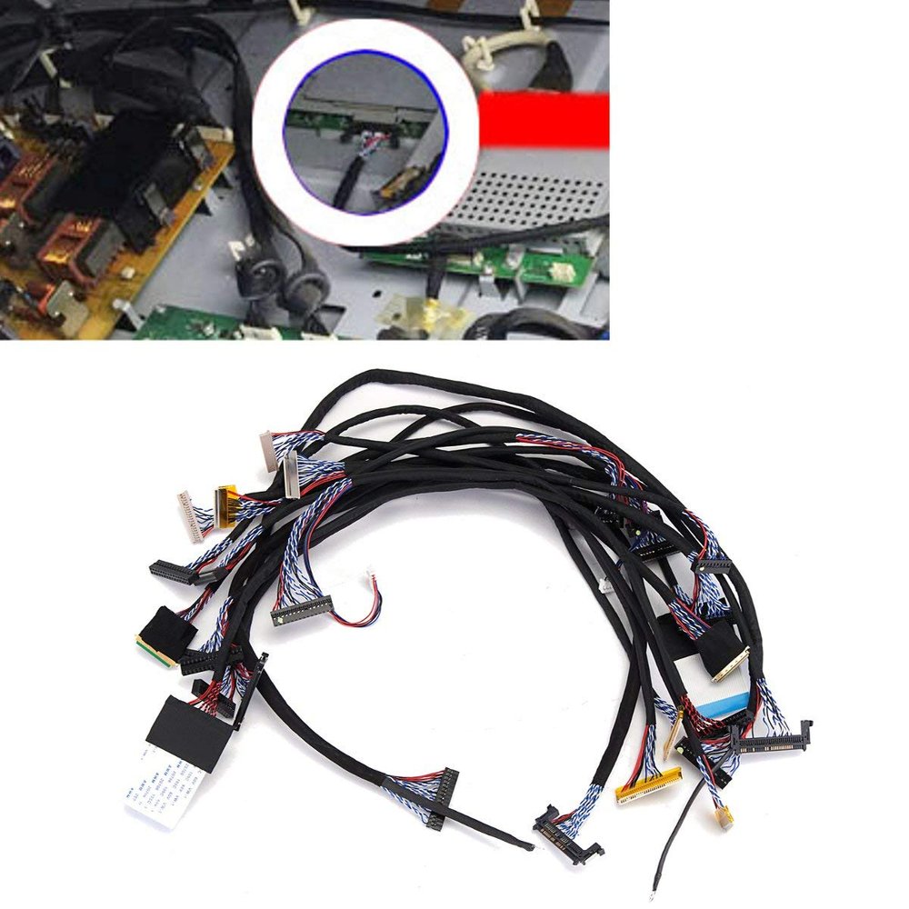 14Pcs Universal FPC LVDS Display Cable Support for 10-65 Inch Screen LCD Controller Board