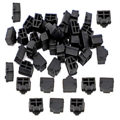 iExcell 200 Pcs Black Ethernet Hub Port RJ45 Anti Dust Cover Cap Protector Plug