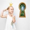 24" Keyhole 3D Window Wall Decal Enchanted Lantern Forest Wonderland Kids Room Decor Fantasy Mushroom Fairy Tale Removable Vinyl Wall Sticker - 24" Tall x 13.6" Wide view 2