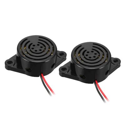 uxcell 2Pcs DC 3V-24V 100dB Active Electronic Buzzer Beep Tone Alarm Ringer Continuous Sound Black