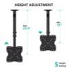 WALI TV Ceiling Mount Adjustable Bracket Fits Most LED, LCD, OLED and Plasma Flat Screen Display 23 to 43 Inch, up to 110 Lbs, Mounting Holes 200x200mm (CM2343), Black view 4