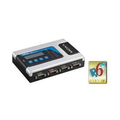 MOXA NPort 6450-T 4 Port RS-232/422/485 Secure Terminal Device Server, 10/100M Ethernet, 12-48 VDC, w/o Adapter, RS-232/422/485 to Ethernet.