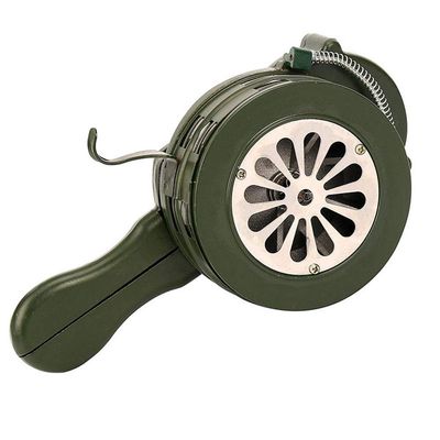 NEWTRY Air Raid Hand Crank Loud Alarm/Siren Aluminium Alloy Green 110dB Manual Operated Portable Hand Crank for Fire Security RescueHome Self Protection Security