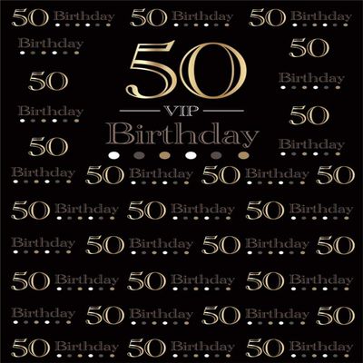 Leyiyi 6.5x10ft VIP 50th Birthday Backdrop Happy 50 B Day Banner Luxury Diamond Party Background Vintage Black Board Seamless Spoted Gentleman Stag Party Elegent Lady Portrait Vinyl Prop Studio Booth