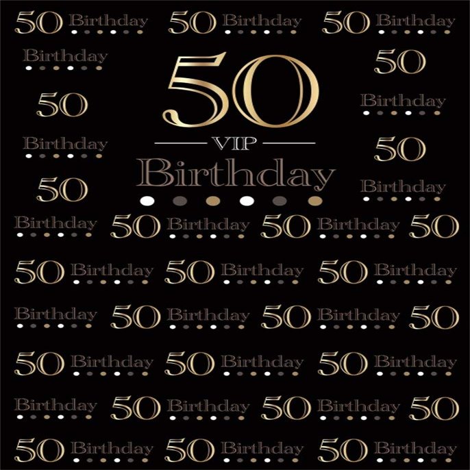 Leyiyi 6.5x10ft VIP 50th Birthday Backdrop Happy 50 B Day Banner Luxury Diamond Party Background Vintage Black Board Seamless Spoted Gentleman Stag Party Elegent Lady Portrait Vinyl Prop Studio Booth