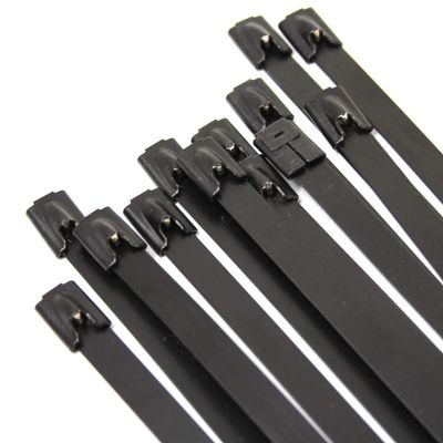 24 Coated Stainless Steel Exhaust Wrap UL Locking Cable Zip Ties Metal 40 Pieces