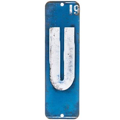 Antique Retro License Plate Indiviidual Alphabet Monogram Wall Letters Use with Wall Mounted Mailboxes, Mancave, Garage Spell Name or Initials Unique Nursery to Teenagers Room (U)