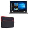 BoxWave Case Compatible with Dell XPS 13 2-in-1 (9365) - SoftSuit with Pocket, Soft Pouch Neoprene Cover Sleeve Zipper Pocket - Jet Black with Red Trim view 1