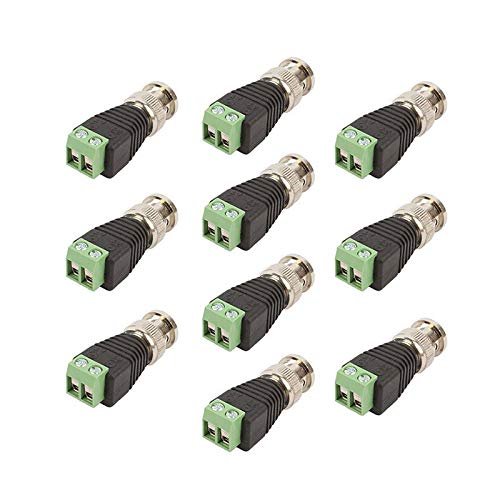 10 Pcs Coax CAT5 Cat6 UTP to BNC Video Balun Connector Male Adapter Coaxial Connector for CCTV Camera DVR