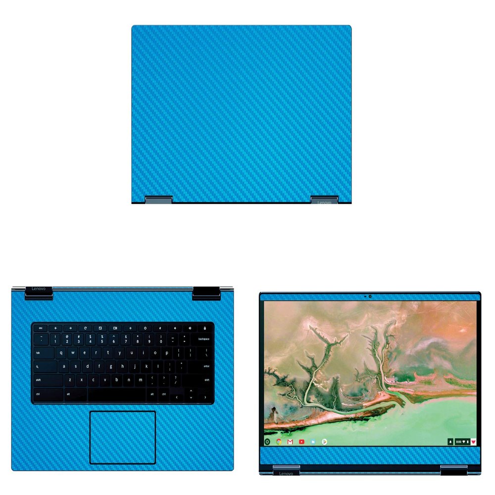 Decalrus - Protective Decal for Lenovo Yoga ChromeBook C630 (15.6" Screen) Laptop LITE Blue Carbon Fiber Skin case Cover wrap CFlenovoYOGAchrmbk_C360LiteBlue