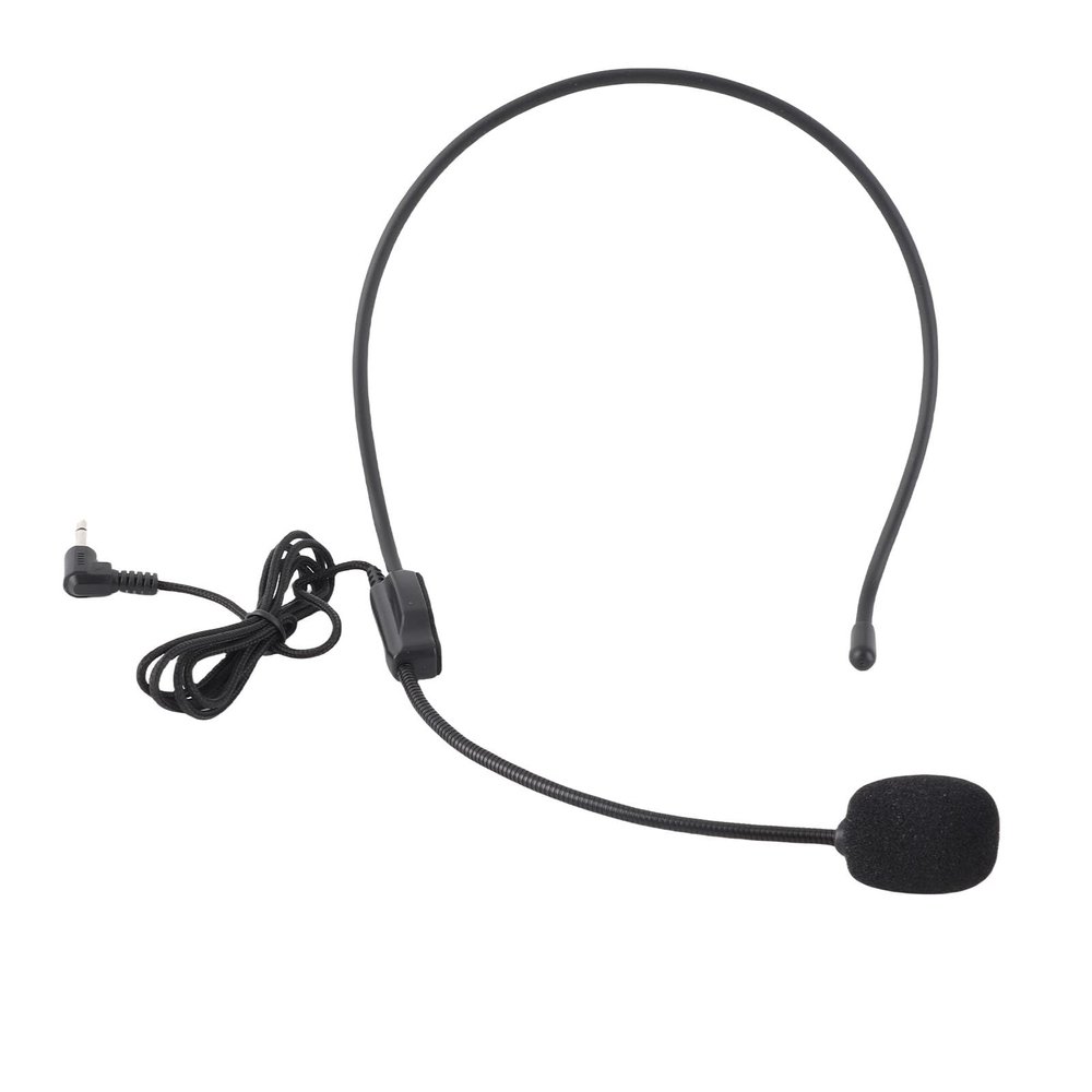 Eboxer Portable Mini 3.5mm Jack Head Mounted Headset Microphone with Flexible Wired Boom for Voice Amplifier Speaker Karaoke Computer