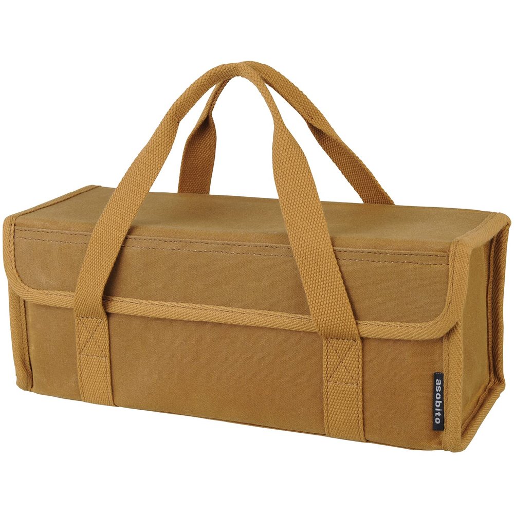 asobito Tool Box, Small Size, Camel, Storage Case, Storage Bag, Waterproof, 100% Natural Materials, Cotton Canvas Case, Authentic Orientation, Peg, Seasoning, Coffee Set, Camping, Outdoors, Kitchen, ab-010cm