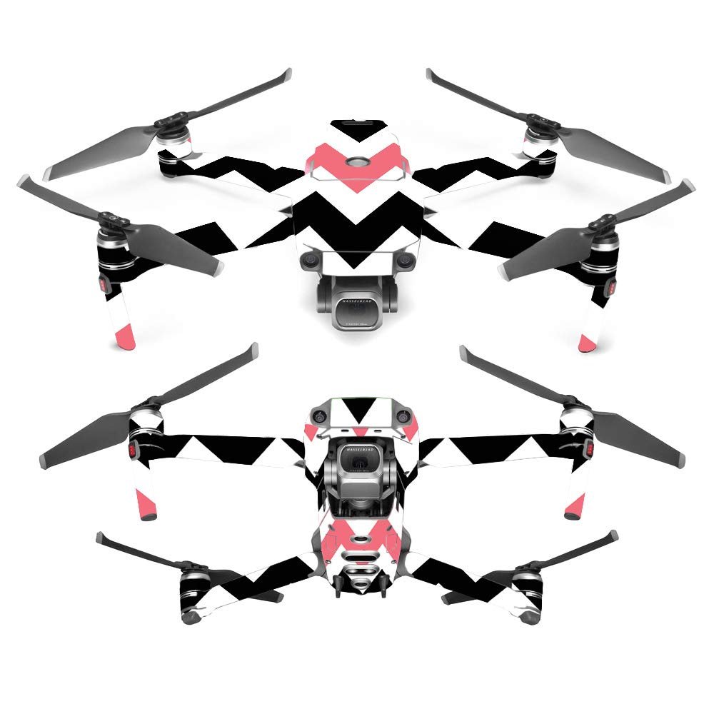 MightySkins Skin Compatible with DJI Mavic 2 Pro or Zoom - Black Pink Chevron | Protective, Durable, and Unique Vinyl Decal wrap Cover | Easy to Apply, Remove, and Change Styles | Made in The USA
