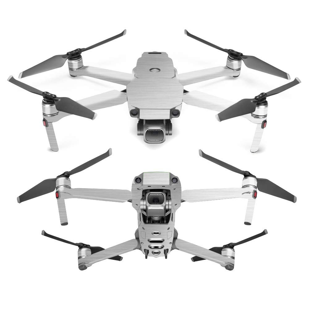 MightySkins Skin Compatible with DJI Mavic 2 Pro or Zoom - Cold Steel | Protective, Durable, and Unique Vinyl Decal wrap Cover | Easy to Apply, Remove, and Change Styles | Made in The USA