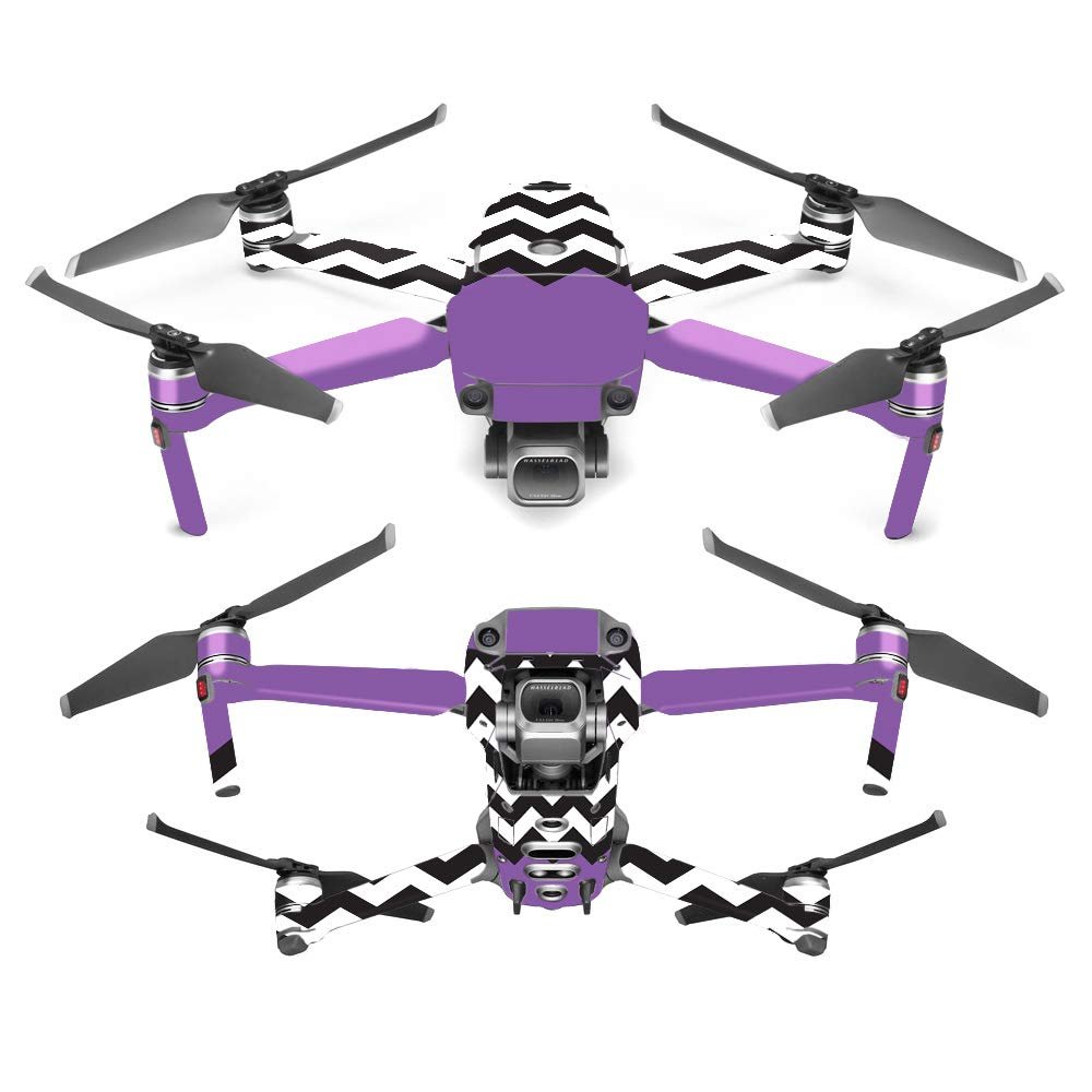 MightySkins Skin Compatible with DJI Mavic 2 Pro or Zoom - Purple Chevron | Protective, Durable, and Unique Vinyl Decal wrap Cover | Easy to Apply, Remove, and Change Styles | Made in The USA