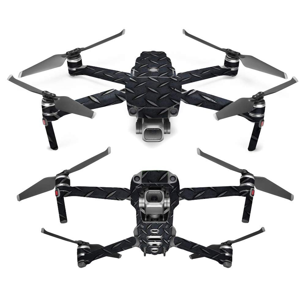 MightySkins Skin Compatible with DJI Mavic 2 Pro or Zoom - Black Diamond Plate | Protective, Durable, and Unique Vinyl Decal wrap Cover | Easy to Apply, Remove, and Change Styles | Made in The USA