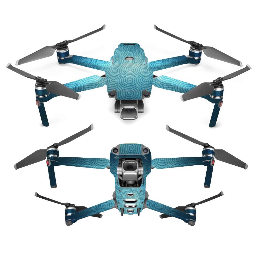 MightySkins Skin Compatible with DJI Mavic 2 Pro or Zoom - Blue Swirls | Protective, Durable, and Unique Vinyl Decal wrap Cover | Easy to Apply, Remove, and Change Styles | Made in The USA
