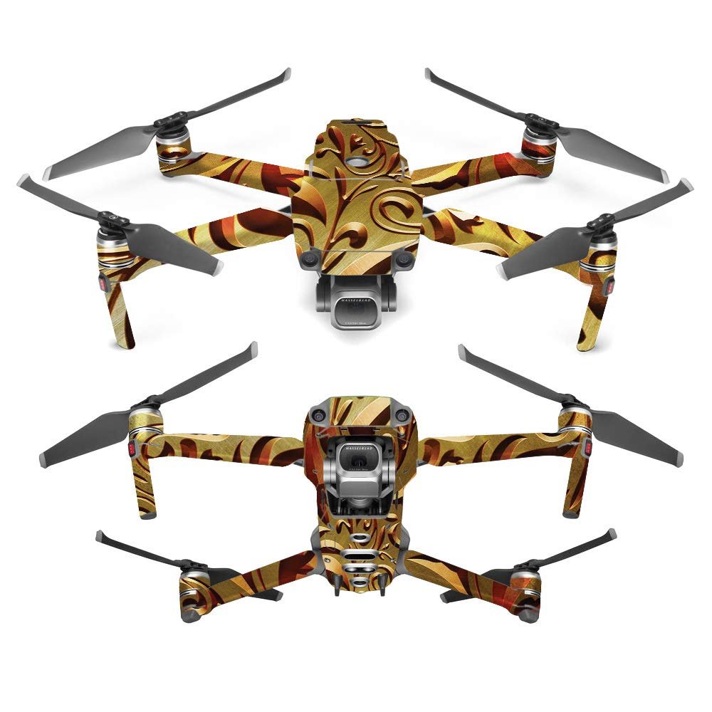 MightySkins Skin Compatible with DJI Mavic 2 Pro or Zoom - Mosaic Gold | Protective, Durable, and Unique Vinyl Decal wrap Cover | Easy to Apply, Remove, and Change Styles | Made in The USA