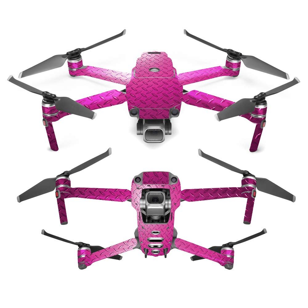 MightySkins Skin Compatible with DJI Mavic 2 Pro or Zoom - Pink Diamond Plate | Protective, Durable, and Unique Vinyl Decal wrap Cover | Easy to Apply, Remove, and Change Styles | Made in The USA
