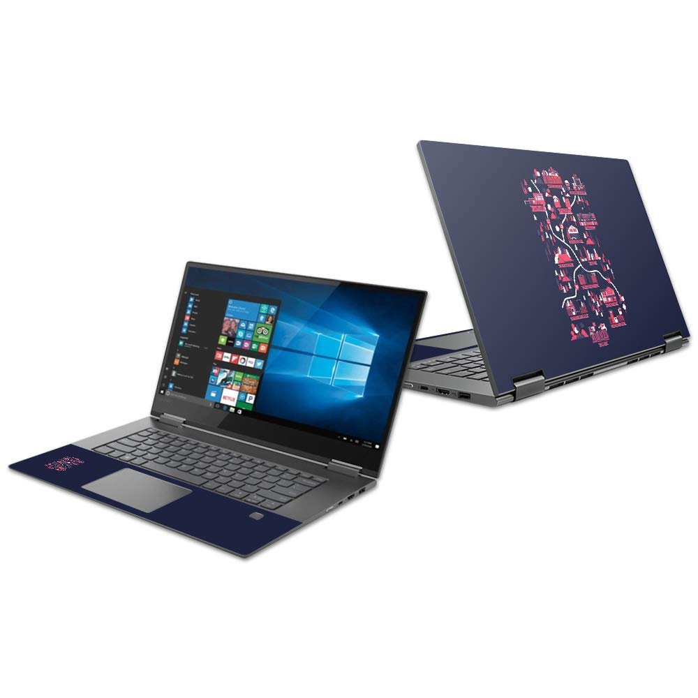 MightySkins Skin Compatible with Lenovo Yoga 730 15" (2018) - Zombie Apocalypse Map | Protective, Durable, and Unique Vinyl Decal wrap Cover | Easy to Apply, Remove | Made in The USA
