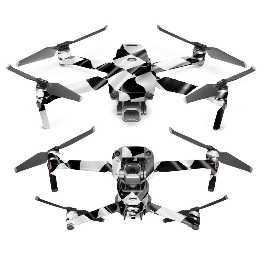 MightySkins Skin Compatible with DJI Mavic 2 Pro or Zoom - Race Flag | Protective, Durable, and Unique Vinyl Decal wrap Cover | Easy to Apply, Remove, and Change Styles | Made in The USA
