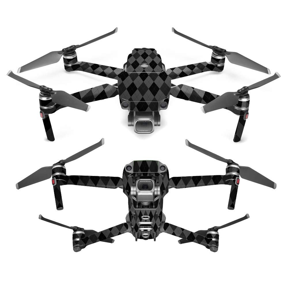 MightySkins Skin Compatible with DJI Mavic 2 Pro or Zoom - Black Argyle | Protective, Durable, and Unique Vinyl Decal wrap Cover | Easy to Apply, Remove, and Change Styles | Made in The USA