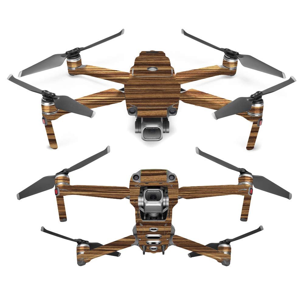 MightySkins Skin Compatible with DJI Mavic 2 Pro or Zoom - Dark Zebra Wood | Protective, Durable, and Unique Vinyl Decal wrap Cover | Easy to Apply, Remove, and Change Styles | Made in The USA
