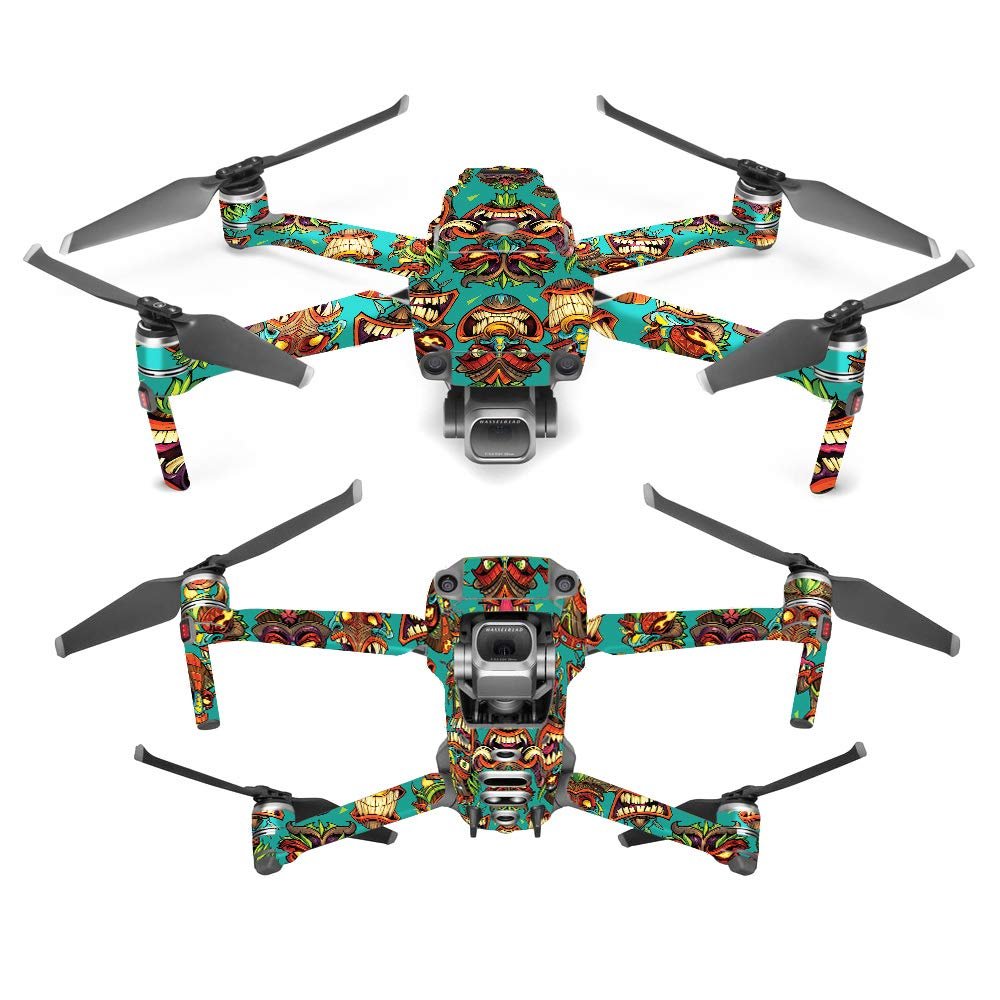 MightySkins Skin Compatible with DJI Mavic 2 Pro or Zoom - Crazy Tikis | Protective, Durable, and Unique Vinyl Decal wrap Cover | Easy to Apply, Remove, and Change Styles | Made in The USA