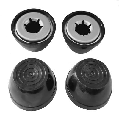 Quadrapoint Hub Cap Compatible with Popular Red Wagon Brand Plastic & Folding Wagons 7/16" Black (NOT for Wood or Steel Wagons)