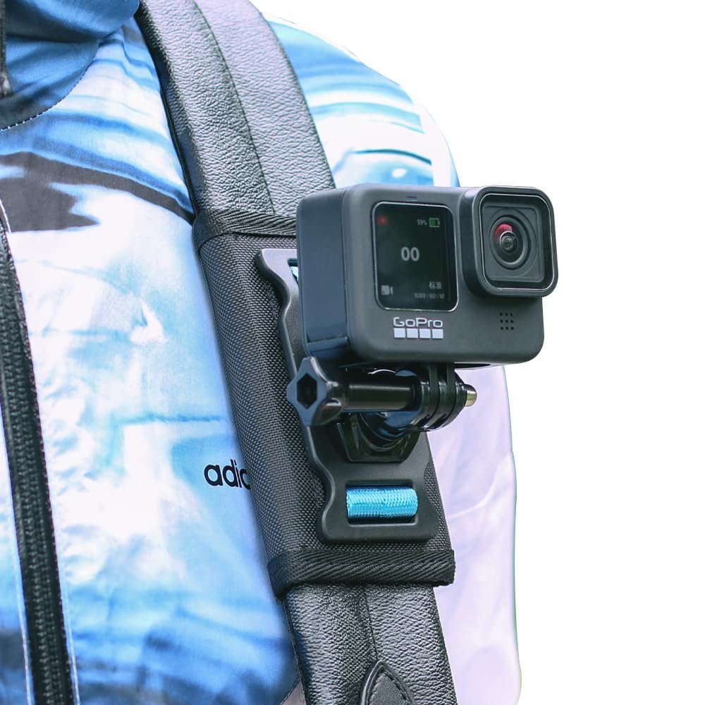 SUREWO Backpack Shoulder Strap Mount with Adjustable Shoulder Pad Compatible with GoPro Hero 13/12/11/10/9/8/7/6/5/4,DJI Osmo Action 6/5 pro/4/3,AKASO/Crosstour and Most Action Cameras