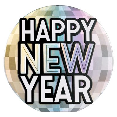 Happy New Year" Disco Ball Drop Easel Sign - 1ct, 11" x 11 3/8