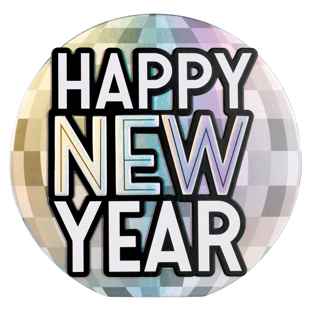 Happy New Year" Disco Ball Drop Easel Sign - 1ct, 11" x 11 3/8