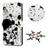 STENES Bling Case Compatible with iPod Touch 6 - Stylish - 3D Handmade Camellia Flowers Crown Bowknot Design Magnetic Wallet Leather Cover Compatible with iPod Touch 5/6 - Black&White view 1