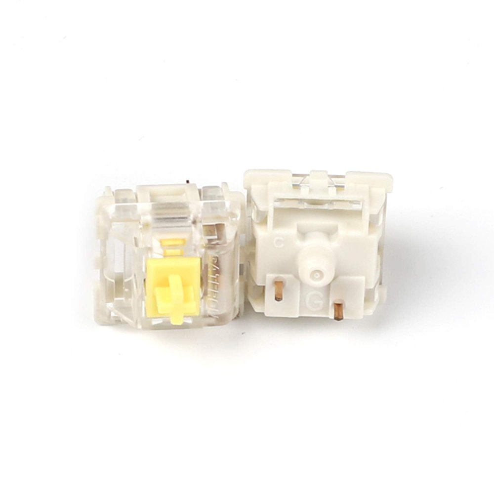 YMDK Gateron Switches Mx Keyboard Switch 3pin SMD LED Underglow Led Compatible for MX Mechanical Keyboards Transparent Cover White Base (SMD Yellow 68 PCS)